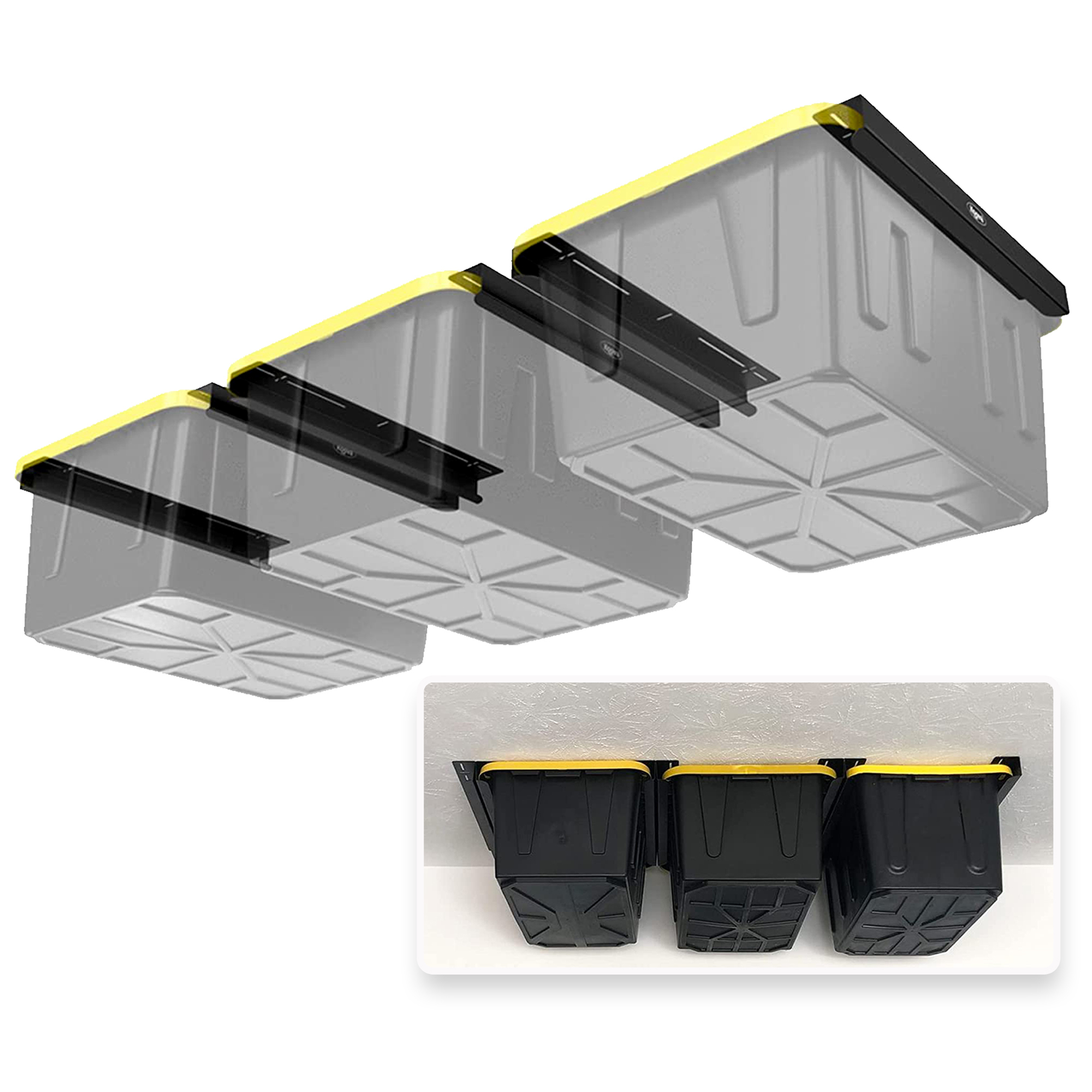 Koova, Overhead Bin Rack System for 3 Bins, Model# KV-OVERHEADBIN-3